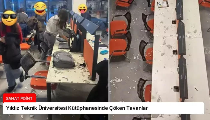 Yıldız Teknik Üniversitesi Kütüphanesinde Çöken Tavanlar