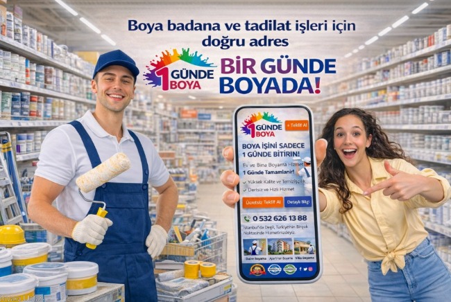 Başakşehir’de Boya Hizmetinde Yeni Dönem: 1GÜNDE BOYA ile Aynı Gün Ev Boyama Artık Mümkün !